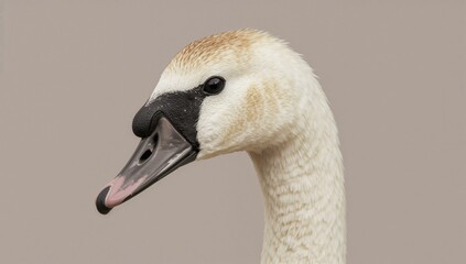 Close-up of a Young Mute Swan's Head