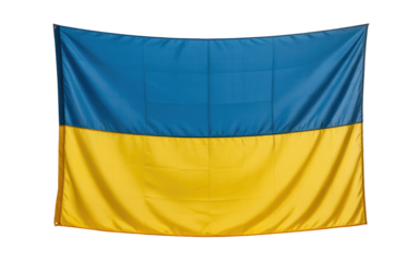 Waving Ukraine National Flag Isolated on Transparent Background