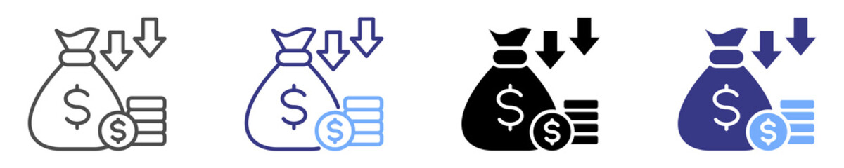 income icon set multiple style