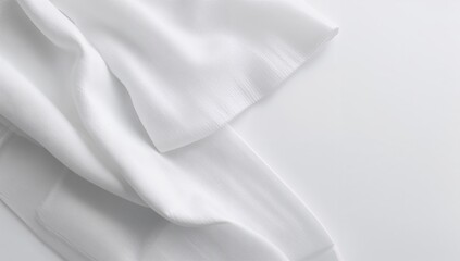 Fototapeta premium Cotton socks displayed against a plain white backdrop with ample space for text, close-up view.