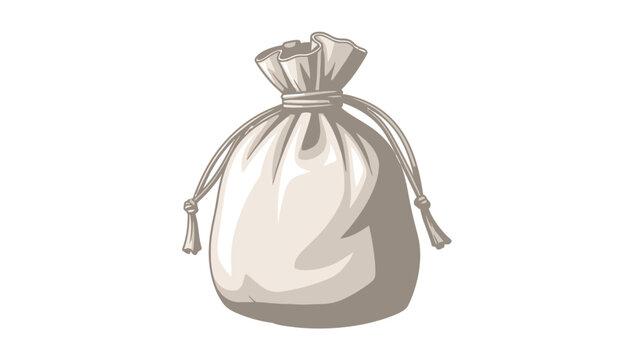 A closed light brown drawstring bag with corded tassels