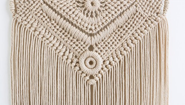 Handcrafted Boho Macrame Wall Decor with Natural Cord