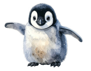 Obraz premium Ein niedlicher kleiner Pinguin, transparenter Hintergrund, PNG