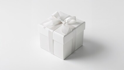 Plain background with a white present box