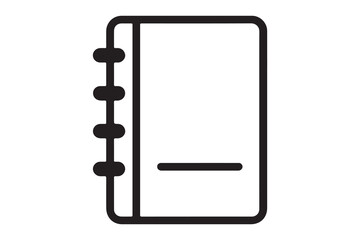 Simple notebook icon outline symbol graphic element