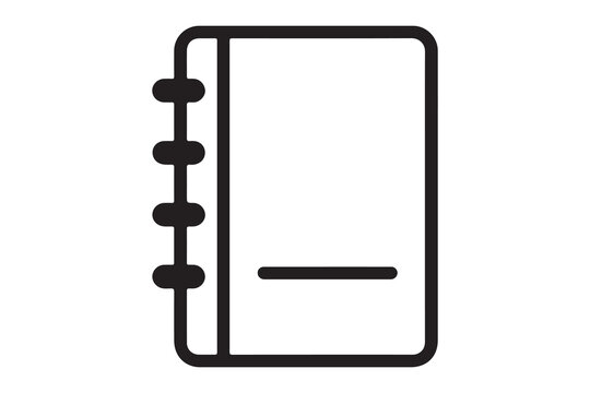 Simple notebook icon outline symbol graphic element
