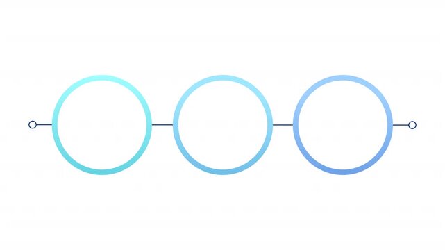 Three Circular Frames Gradient Style Linked Together Minimalist Presentation Element high quality professional