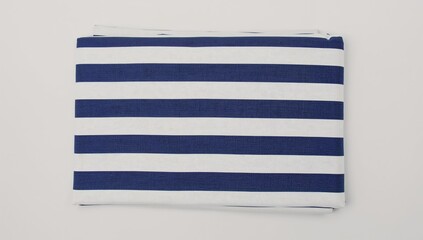 Fabric with blue and white stripes