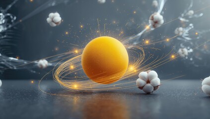 Concept of creativity and innovation featuring a yellow sphere