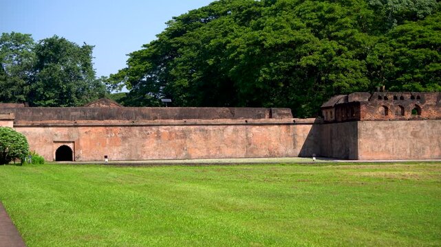 Talatal Ghar of the Ahom Kingdom at Sibsagar Assam India 2 panning shot