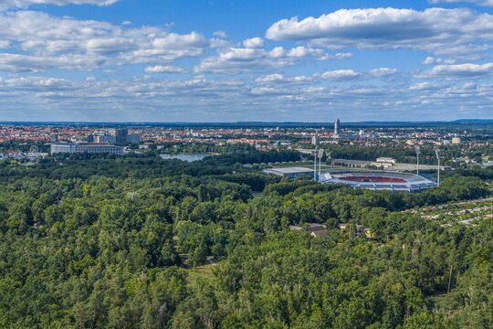 Ausblick auf den Stadtteil Langwasser der fr&auml;nkischen Metropole N&uuml;rnberg