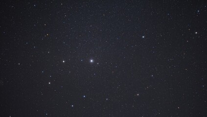 Fototapeta premium Night sky filled with stars captured through an 80 mm refracting telescope, featuring the open star cluster known as The Seven Sisters or Messier 45
