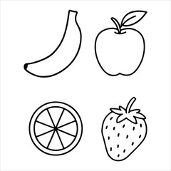 Summer Themed Fruits Illustration Vector Graphic, Highlighting Vibrant Fresh Produce and Healthy Food in a Flat Design for Digital Organic Seasonal Content.