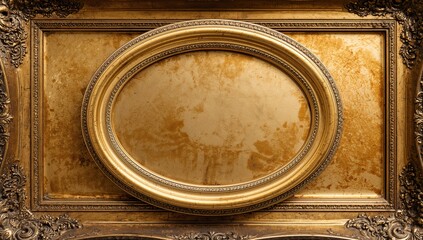 Antique golden border set against a backdrop