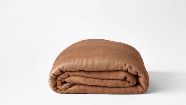 Freshly made soft blankets displayed on a white surface