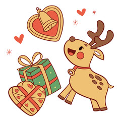 christmas reindeer with gifts