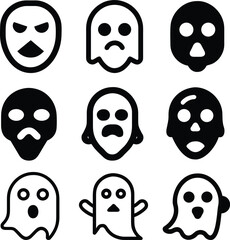 Obraz premium ghost mask icon set