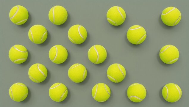Minimalist design featuring a pattern of yellow tennis balls