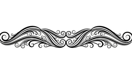 Fototapeta premium Ornate black scrollwork design on white background