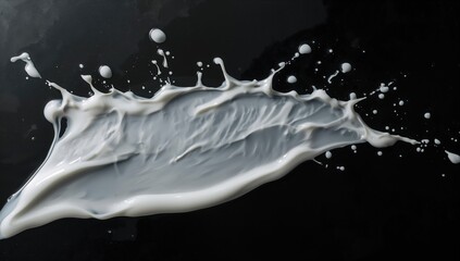 Splash of white liquid against a dark backdrop