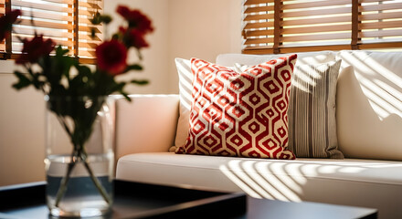 Sunlit Serenity A Modern Home Oasis with Cozy Textiles and Natural Light for Relaxation and Refinement A Stylish Interior Design for Peaceful Living Spaces