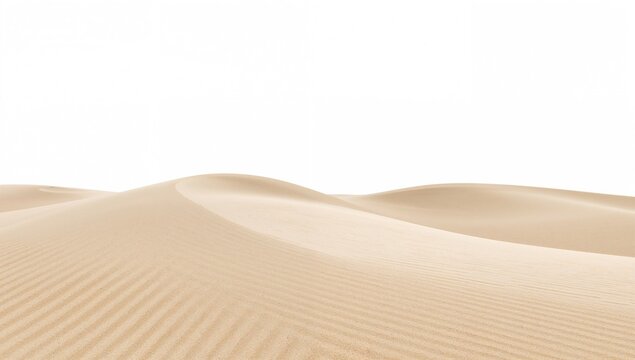 Secluded sand hills against a plain white backdrop