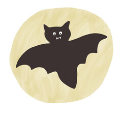 halloween bat on the moon