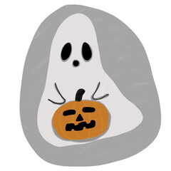 halloween pumpkin and ghost