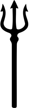 black silhouette of a trident vector