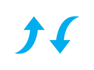 up down curve arrow icon