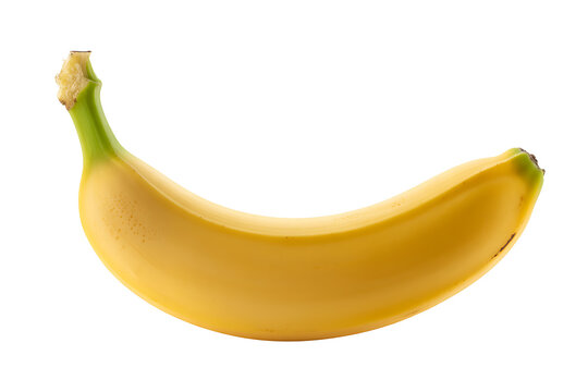 A single ripe yellow banana isolated on white background