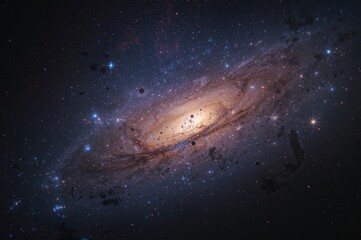 Naklejka premium Fantasy scene of a deep cosmic universe filled with stars and nebulae