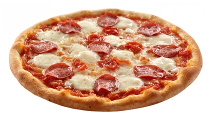 Cheese and Salami Topped Pizza