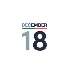 Fototapeta premium December eighteenth graphic: A minimalist digital calendar design for important date reminders and scheduling, ideal for web content 152 characters