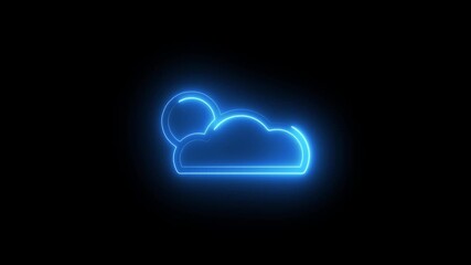weather symbol in the dark on black background represents cloud computing concept data storage and communication network connection - Powered by Adobe