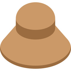 Simple Brown Hat Icon With Transparent Background Simple Flat Design