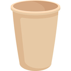 Simple Brown Paper Cup With A Light Brown Rim And A Slight Texture With A Transparent Background For Easy Use In Design Projects