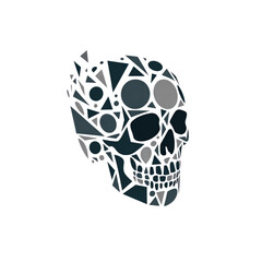 Abstract skull composed of geometric shapes