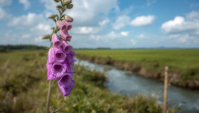 Close-up view of Digitalis purpurea plant