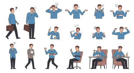 Frustrated Man Vector Illustrations of Work-Related Stress and Anxiety