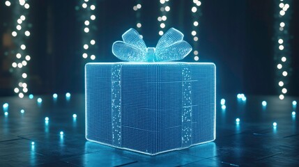 3D rendered glowing gift box