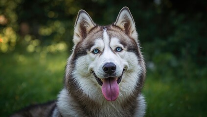 Obraz premium Relaxed husky dog lying down