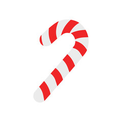 Obraz premium Outline Icon: Single Red and White Striped Candy Cane for Christmas Sweet Treat Graphic