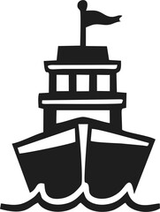 boat seaicon mono color silhouette vector design