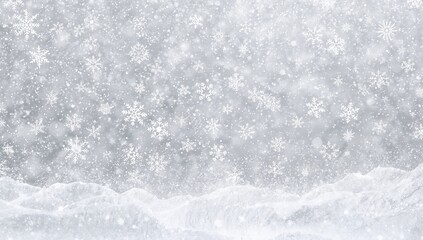 Winter snow overlay with transparent background and falling snowflakes