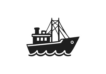 boat seaicon mono color silhouette vector design
