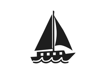 boat seaicon mono color silhouette vector design