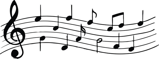 music notes background on white vector illustration