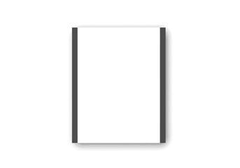 White rectangle framed with dark edges creating a paperlike effect with a subtle shadow centered on a blank background