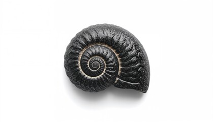 Obraz premium Single seashell displayed on a plain white surface. 3D illustration.